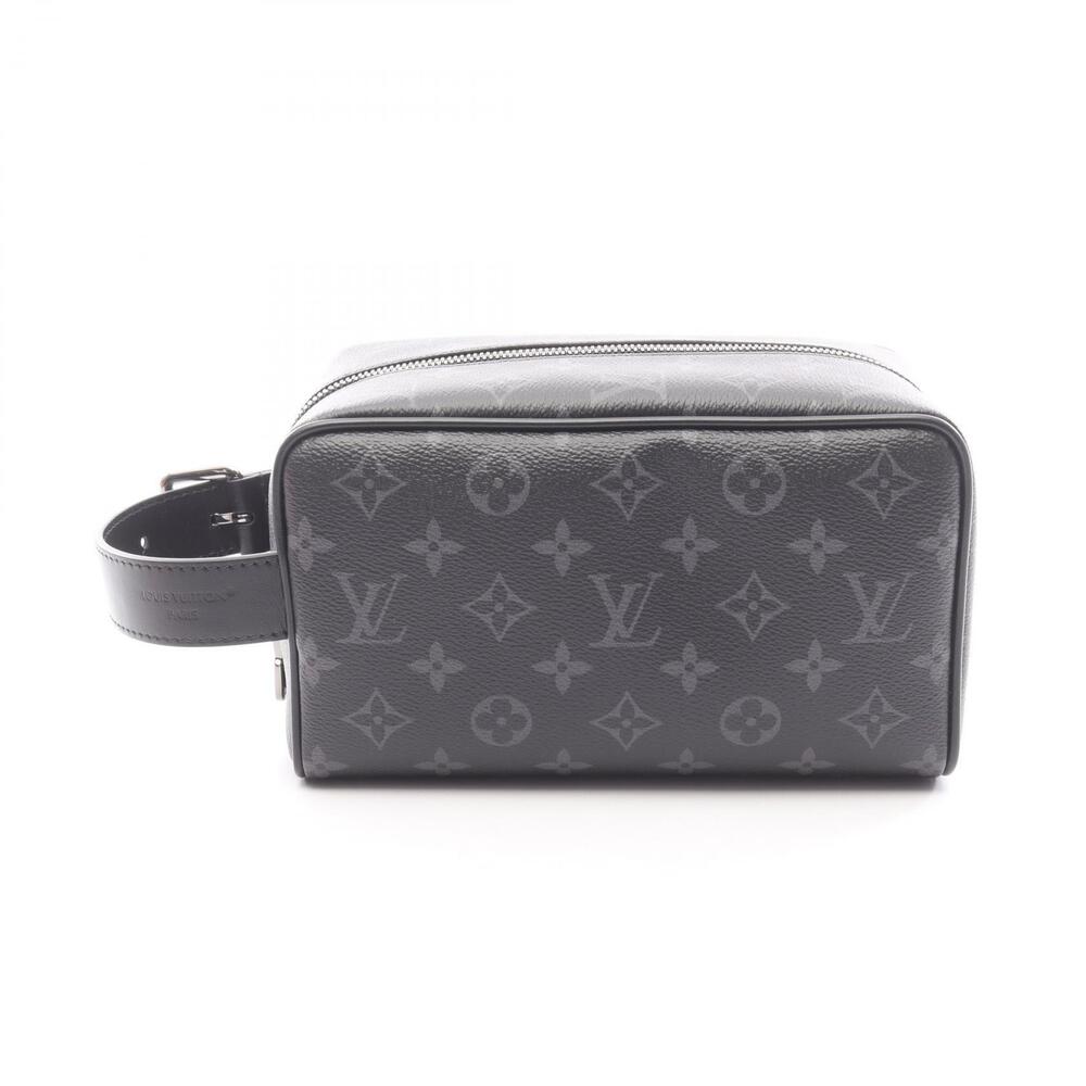 Louis Vuitton Locker Dopp Shoulder Bag Clutch Canvas Leather Monogram Eclipse